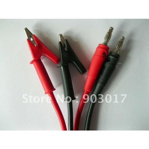 Brand New 4 set 2 Colors Red Black Alligator Clip to B Type Banana Plug Silicone Lead Test Cable High voltage