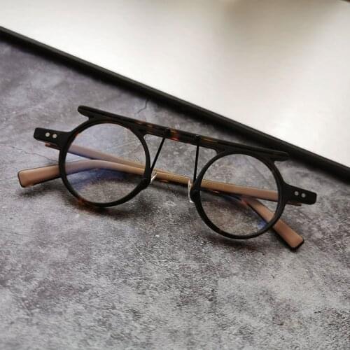 Acetate Glasses Frame Men Women Vintage Small Round Eye Glasses Man Optical Prescription Eyeglasses Frames Clear Eyewear Oculos