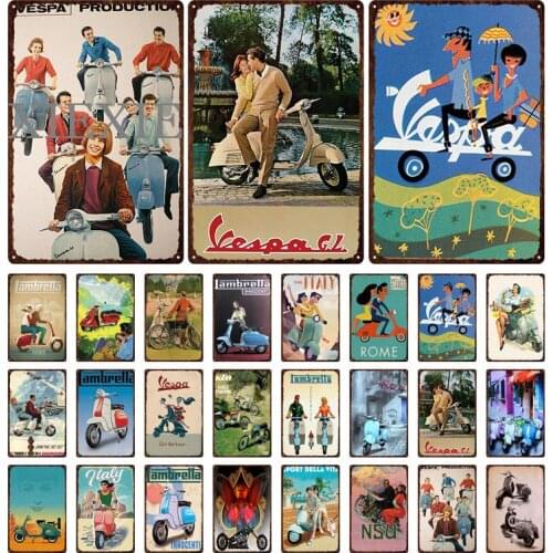 Couple Family Motorcycle Metal Poster Retro Metal Plate Posters Tin Signs Wall Decorative Plates House Garage Home Decor