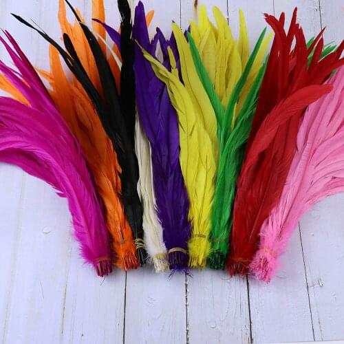 Wholesale 100PCS Natural Rooster tail Feathers for Crafts Decoration Feather Christma Diy Pheasant Feather Hats Decor 30-35 CM