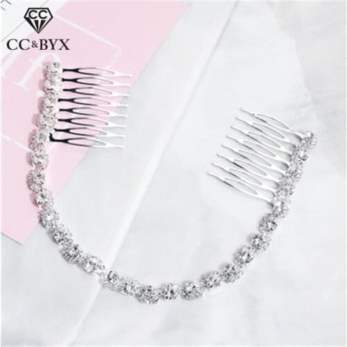 CC Headbands With Combs Hairbands Crown 100% Handmade Fashion Wedding Hair Accessories For Bridal Women Party Cubic Zircon hx278