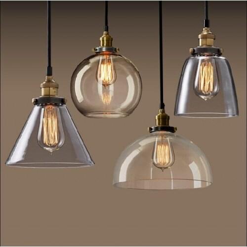 Modern Restaurant Coffee Shop Glass Lamps Industrial Wind Lamp Retro Bar Simple Bedroom Porch Study Pendant Lights