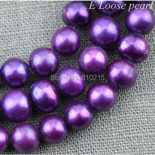 Wedding Party Jewelry Freshwater Pearl Near Round Potato Pearls Loose Beads Purple 6-7mm 15 Inches Full Strand Free Shipping