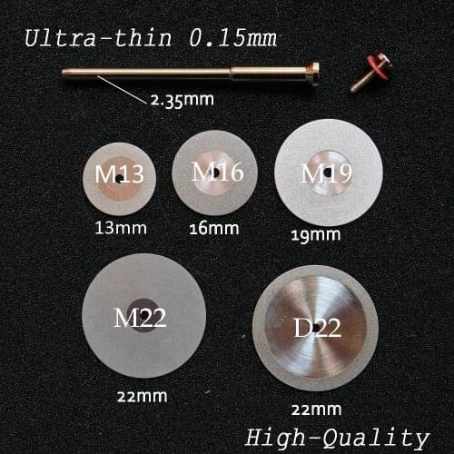 Ultra-thin 0.15mm Double Sided Diamond Cutting Disc for separating polishing ceramic crown plaster or jade with mandrels