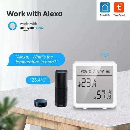 Tuya Smart WiFi Temperature And Humidity Sensor Indoor Hygrometer Thermometer With LCD Display Support Alexa Google Assistant