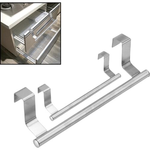 Bar Bathroom Kitchen Hanging Holder Stainless Steel Kitchen Tools Towel Rack Over Door Cabinet Shelf Rack 2 size