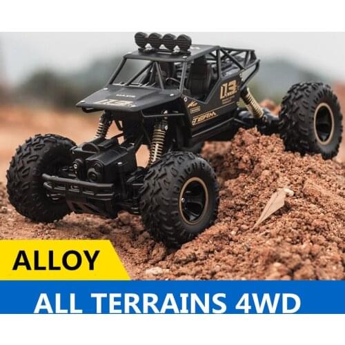 1/16 Scale 2.4G Alloy Rock Crawler RC Car 4WD Remote Control Off Road Vehicle All Terrians Climbing RC Buggy Car RTR