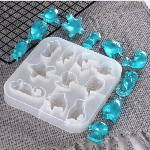 1PC Sea Life Silicone Mold Cute Style DIY Cactus Crystal Epoxy Mould UV Resin Molds For Handmade Jewelry Decoration Making Tools