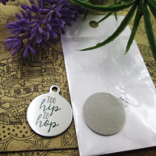 20pcs--"too hip to hop"stainless steel charms more style for choosing DIY Charms