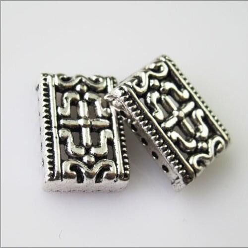 18Pcs Antiqued Silver Color 5-5Holes Spacer Beads Bars Charms Connectors 6.5x11.5mm
