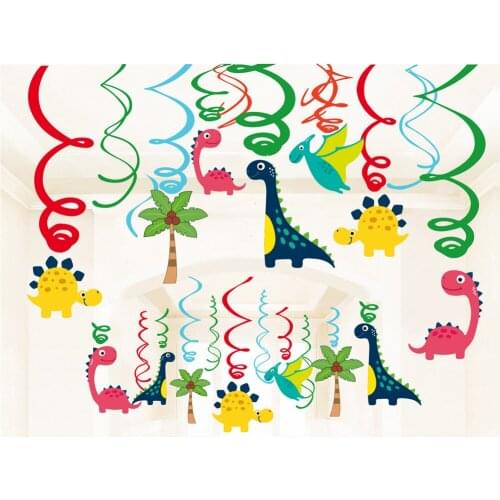30pcs/set Dinosaur Theme Party Decoration Ceiling Hanging spiral