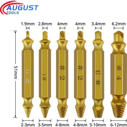 4/6Pcs Damaged Screw Extractor Speed Out Drill Bits Tool Set Broken Bolt Remover Easily Take Out Demolition Tools With Box