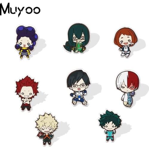 New Arrival My Hero Academia Icons Print Epoxy Acrylic Lapel Pins My Hero Academia Anime Cartoon Acrylic Badge Pins