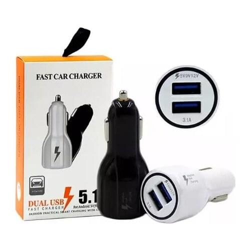 Quick Charge 2.0 Fast charging Dual 3.1A USB Car Charger for iPhone for Samsung Galaxy S8 S7 S6 Note with retail box