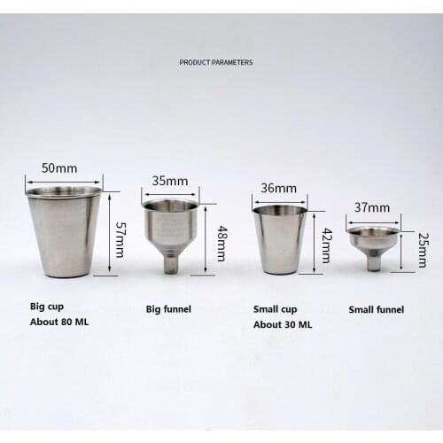 Stainless steel cup stainless steel Funnel Hopper Kitchen tool flask hip whisky alcohol liquor metal pocket gift drinkware 1 pc