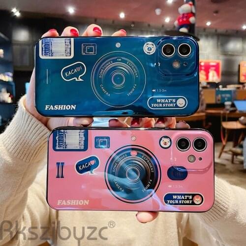 For IPhone 12 11 Pro 12Mini 5 5S 6 6S 7 8 Plus X Xs Max XR SE 2020 Case 3D Camera Blue Ray Soft Phone Cover