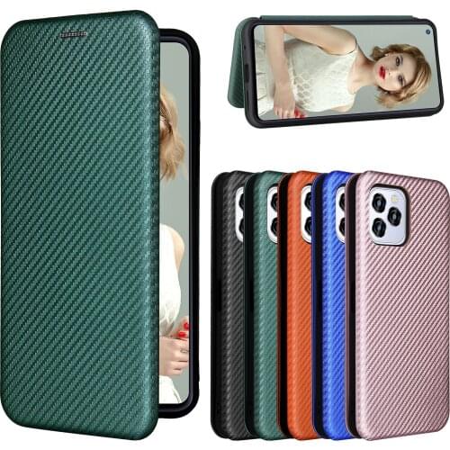 For Oukitel C21 Pro Case Carbon Fiber Flip Leather Case For Oukitel C21 C 21 Pro Business Magnetic Wallet Card Slot Slim Cover