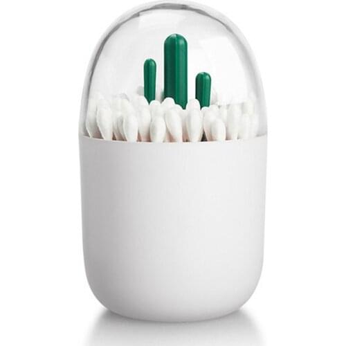 Cotton Swab Holder, Small Q-tips Toothpicks Storage Organizer (Cactus)