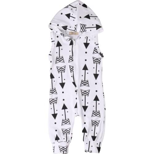 Newborn Infant Baby Boy Girl Unisex Clothes Sleeveless Zipper Star Hooded Romper Outfit 0-2 Years Helen115