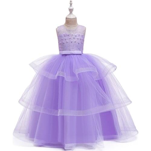 Childrens Wear Sequined Girls Dress Floral Elegant backless kids dress girls Princess dress Christmas Vestido birthday party