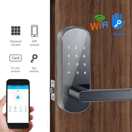 New Electronic Lock Biometric Fingerprint Door Lock Bluetooth WIFI Remote Control Digital Keypad RFID TTlock App Smart Door Lock