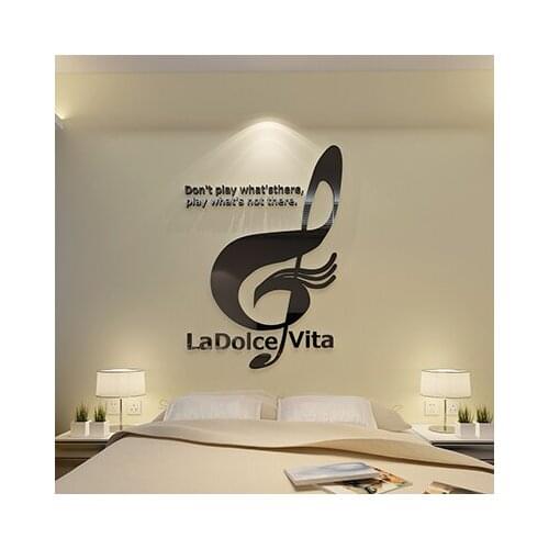 Elegant notes Creative three-dimensional wall stickers Acrylic 3d Crystal Art style home decoration