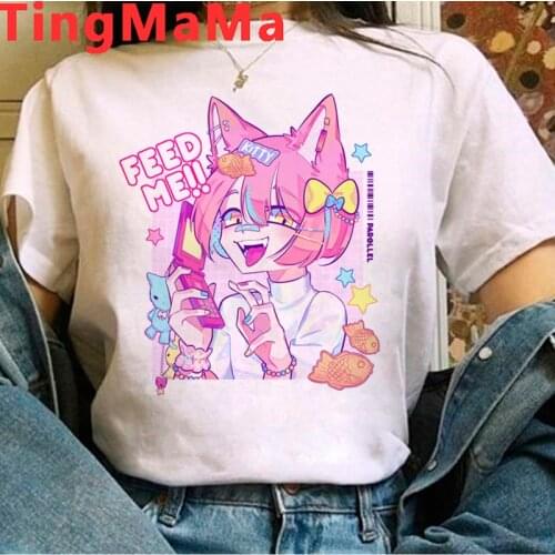 Japanese Anime Harajuku E-girls Punk t shirt women grunge ulzzang plus size print kawaii t shirt top tees harajuku kawaii