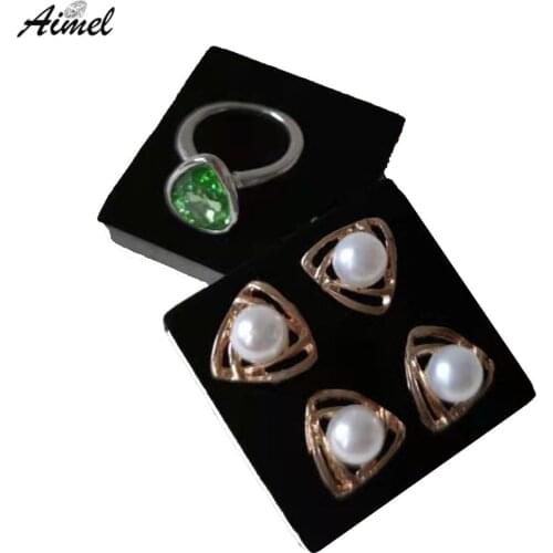 Square Velvet Earrings Holder Easy Stud Earring Needle Organizer Storage Stand Ring Jewelry Display DIY Jewelry Decor 10Pcs