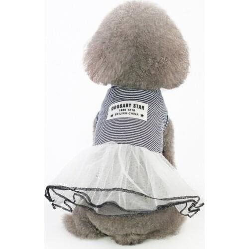 Summer Dog Dress Cute Girl Small Princess Dresses Striped Patterns Wedding Pet Clothes For Chihuaha Small Dogs Accessories