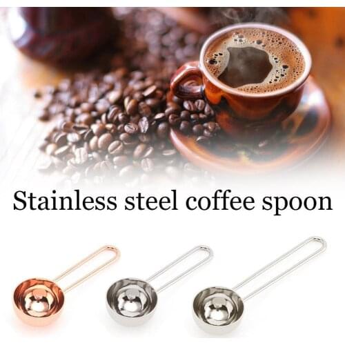 Thick Coffee Measuring Spoon Steel Handle Measuring Stirring Tea Bean Spoon Steel Coffee Scoop