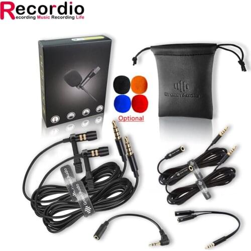 Mini Microphone Set Condenser Clip-on Lapel Lavalier Mic Wired for Phone Laptop For Phone Mini Stereo HiFi Sound Quality