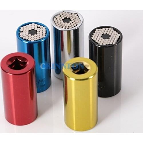 DHL 100PCS Universal Torque Wrench Set Head Key Sleeve Socket 7-19mm Ratchet Spanner Power Drill Kits Magical Bushing Hand Tools