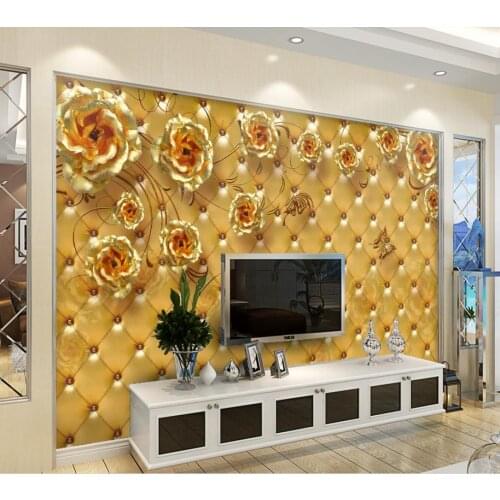 Wallpaper for walls roll 3d wall murals wallpaper Golden rose custom photo wallpaper Home Decoration