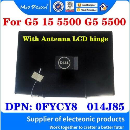 New 0FYCY8 FYCY8 014J85 14J85 For Dell G5 15 5500 G5 5500 LCD Rear Cover Top Shell Screen Lid Black With Antenna LCD Hinge
