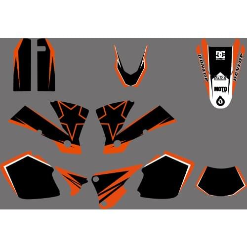 New style (0419 Orange&Black ) TEAM GRAPHICS & BACKGROUNDS DECALS FOR KTM 125 200 250 300 400 450 525 EXC 2003