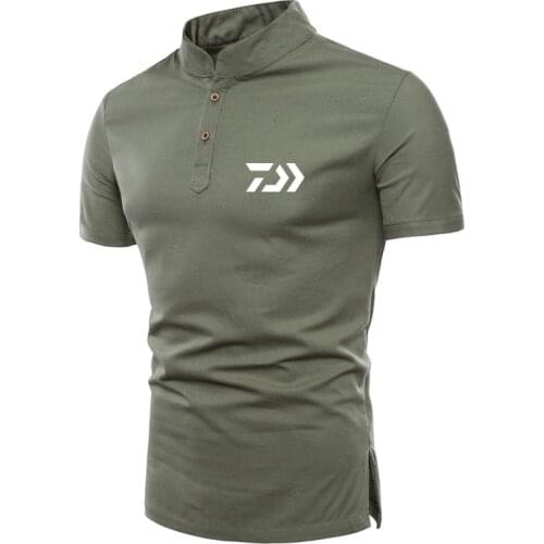 Daiwa Clothing Summer Sports Polo Tee Fishing Tshirt Patchwork Breathable Outdoor Running Fishing T-shirt Cycling Men Tops