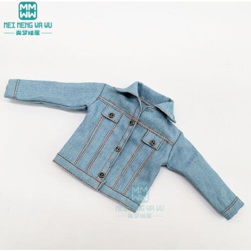 Blyth accessories A Hip skirt dress, denim jacket, tide dog T-shirt for Blyth Azone 1/6 doll clothes