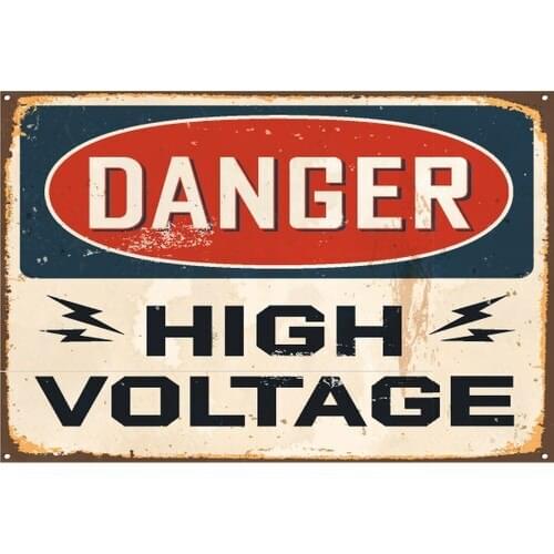 Dangerous High Voltage Warning sign Retro Vintage Wood Poster Decoration Home Office Gift