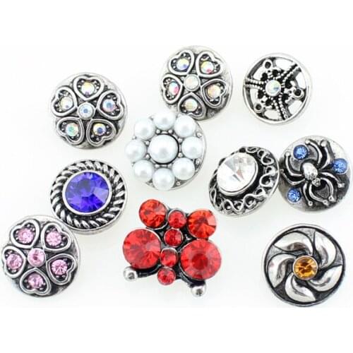 Wholesale 10pcs/lot Mix Styles Colors 12mm Small Button Snap jewelry Interchangeable ginger snap button charm