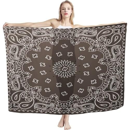 Polynesia Tribla Print Lavalava Sarong Sand Free Beach Wear Bandana Print Towel Scarf Hawaiian Sarong Custom 3D Print Wholesale