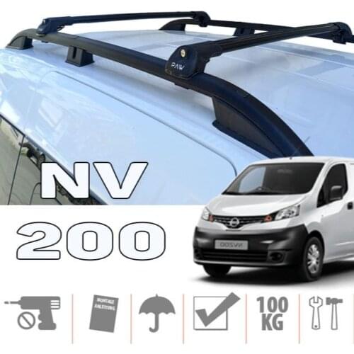 For Nissan NV200 Roof Rails and Cross Bars Paw Series Full Set Long