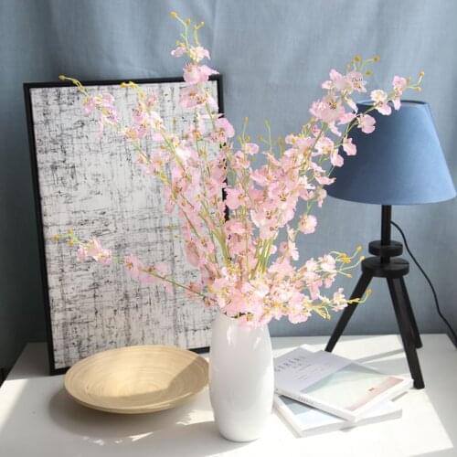 QiARSOYOO 1 Branch Dancing Orchid Artificial Flower Pretty Home Decoration Home Decor Soft Silk Fake Flower Garden Decoration