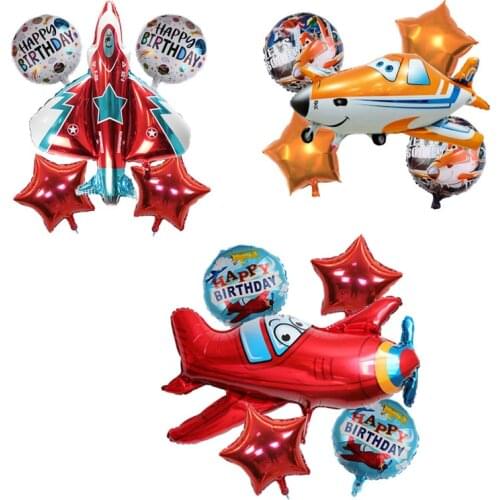 5pcs/lot Retro Foil Aircraft Balloons F22 Warplane Balloon Airplane Childrens Boy Plane Globos Birthday Party Decorations Kids