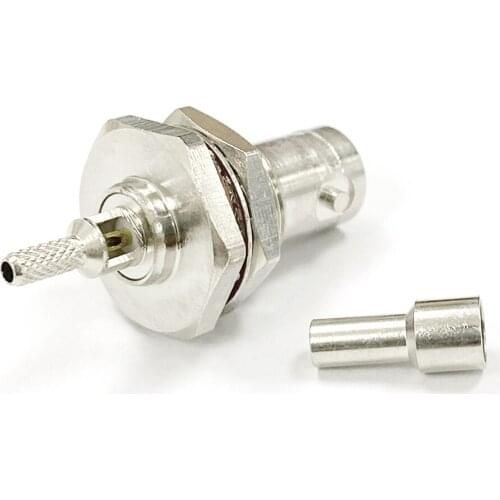 1pc RP-BNC Female Jack nut RF Coax Convertor Connector Crimp RG316 RG174 LMR100 Cable Straight Nickelplated NEW wholesale