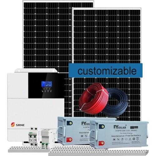 110V 220V 380v 5kw solar power plant kit solar 5000w with solar charge controller 4kw solar system