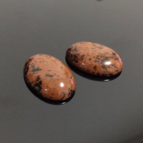 18x25mm No Hole Beads Natural Red Obsidian Stone Cabochon Jewelry Accessories Cabochon DIY Making for Wedding Rings Pendants