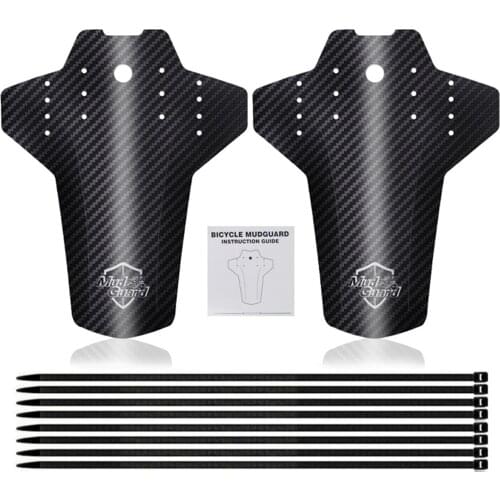 2PCS Bicycle Fenders Bike Mudguard Carbon Fiber Front /Rear MTB Mountain Bike Wings Mud Guard Cycling Bike Parts