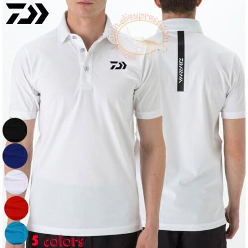 2021 Daiwa Fishing Shirts Fishing Clothing Men Polo Shirt Solid Male Short Sleeve Breathable Quick-Drying Polo Fishing T Shirt