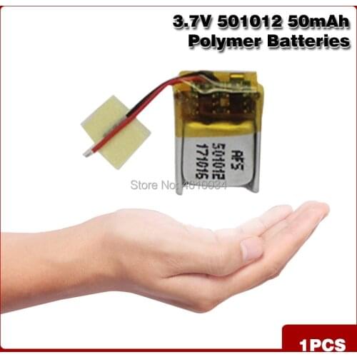 3.7V 50mah 501012 Rechargeable Li Polymer Li ion Battery For MP3 MP4 bluetooth headset GPS Toys reading pen speaker smart watch