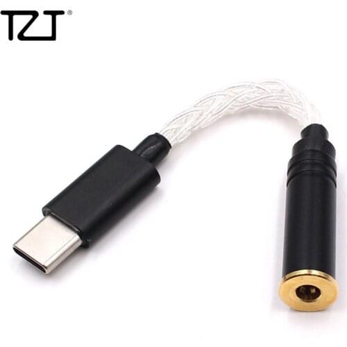 TZT USB Type-C to 2.5mm/3.5mm/4.4mm Female Headphone Jack Adapter with Balanced Decoding Headphone Amp DAC Chip